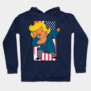 Funny Dabbing Donald Trump US Election USA Flag Mens Womens Hoodie